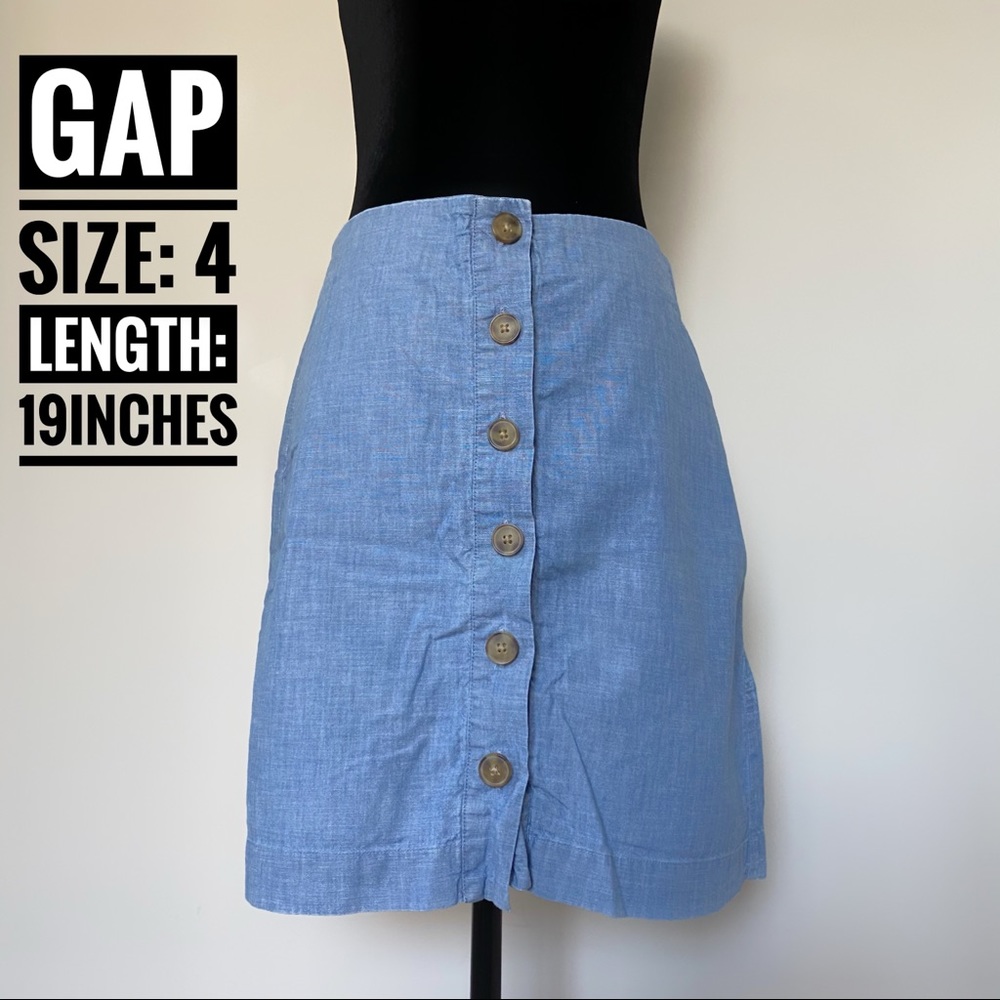 Button down Jean medium denim skirt - Picture 1 of 5